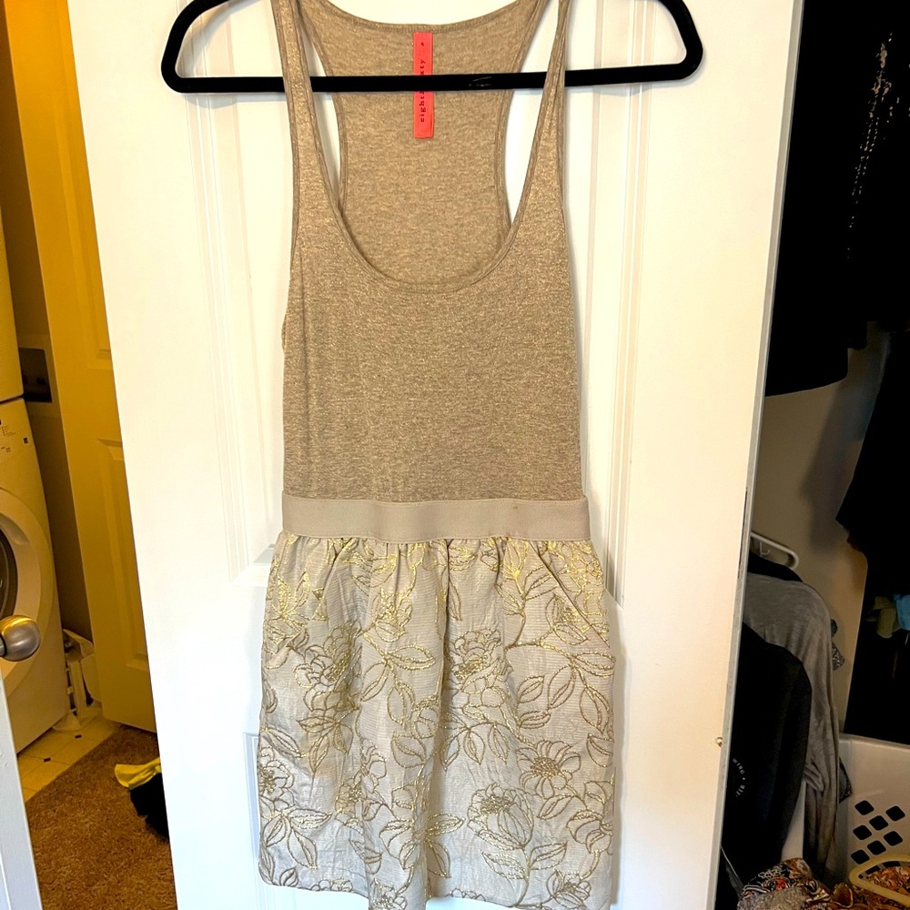 Gold drop waist dress